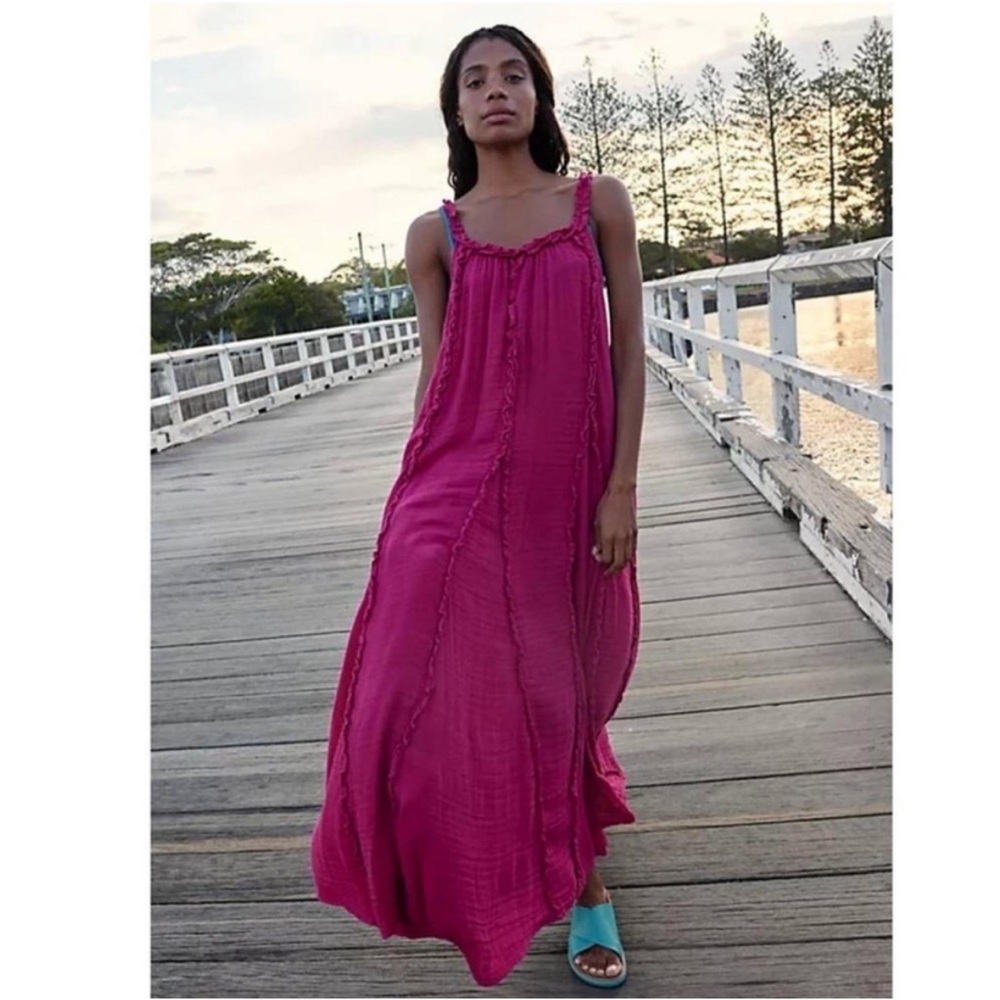Free People McKinley Maxi Dress in Cha Cha Cherry NWOT - Picture 1 of 7